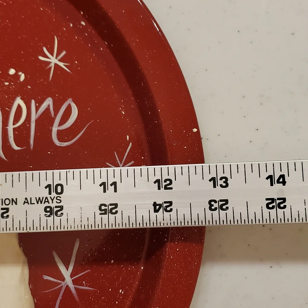 13" Baby it's Cold Out Handmade Tray Red Christmas Holiday Tin OOAK - Picture 6 of 6